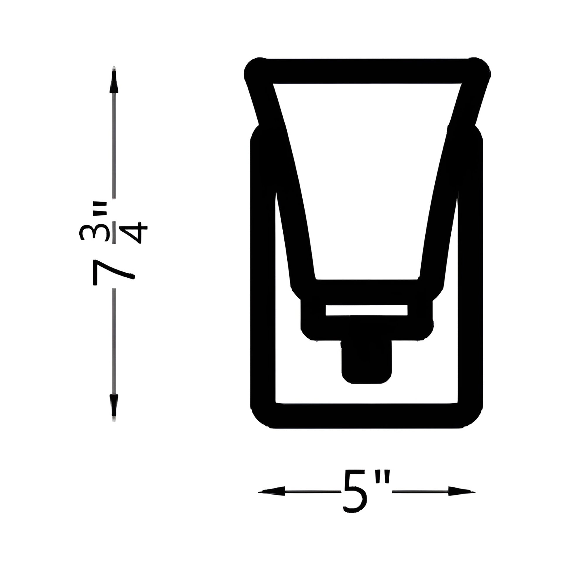 Bayfield Bath Wall Light - line drawing.