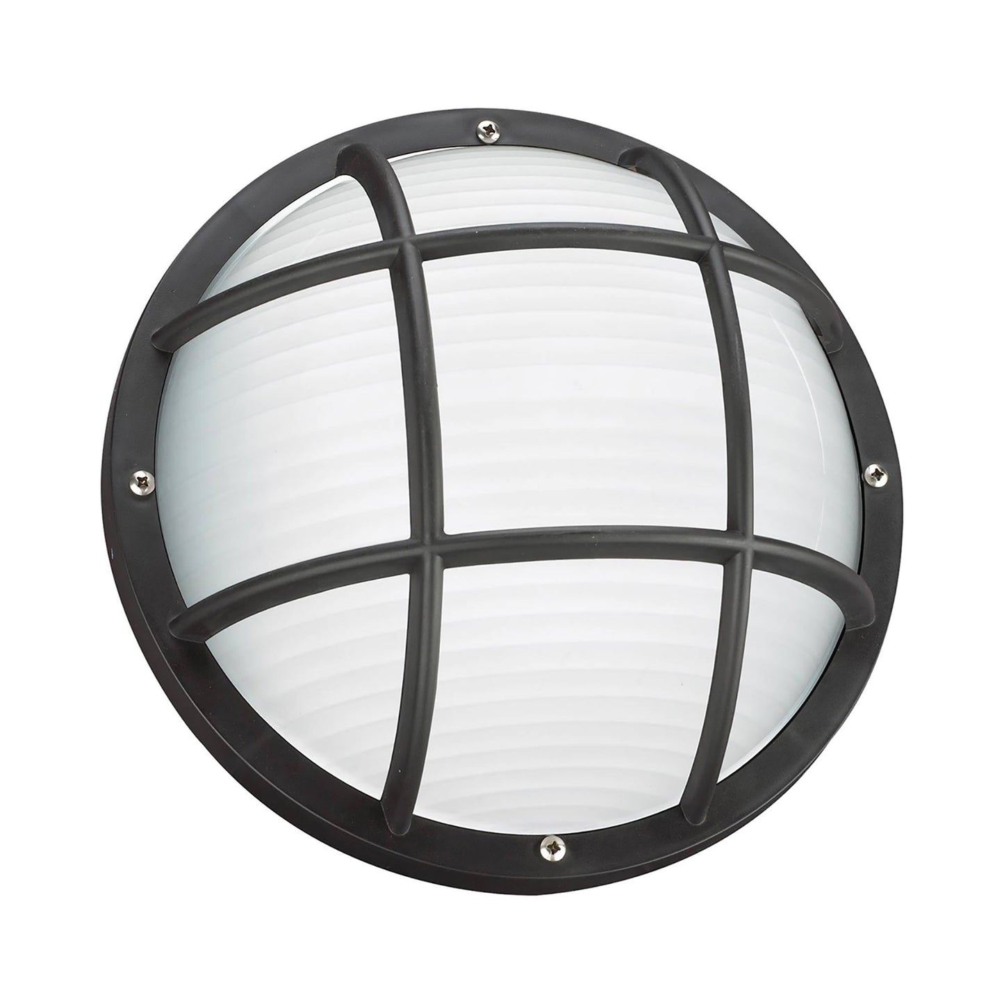 Bayside Outdoor Ceiling / Wall Light in Black (Caged).