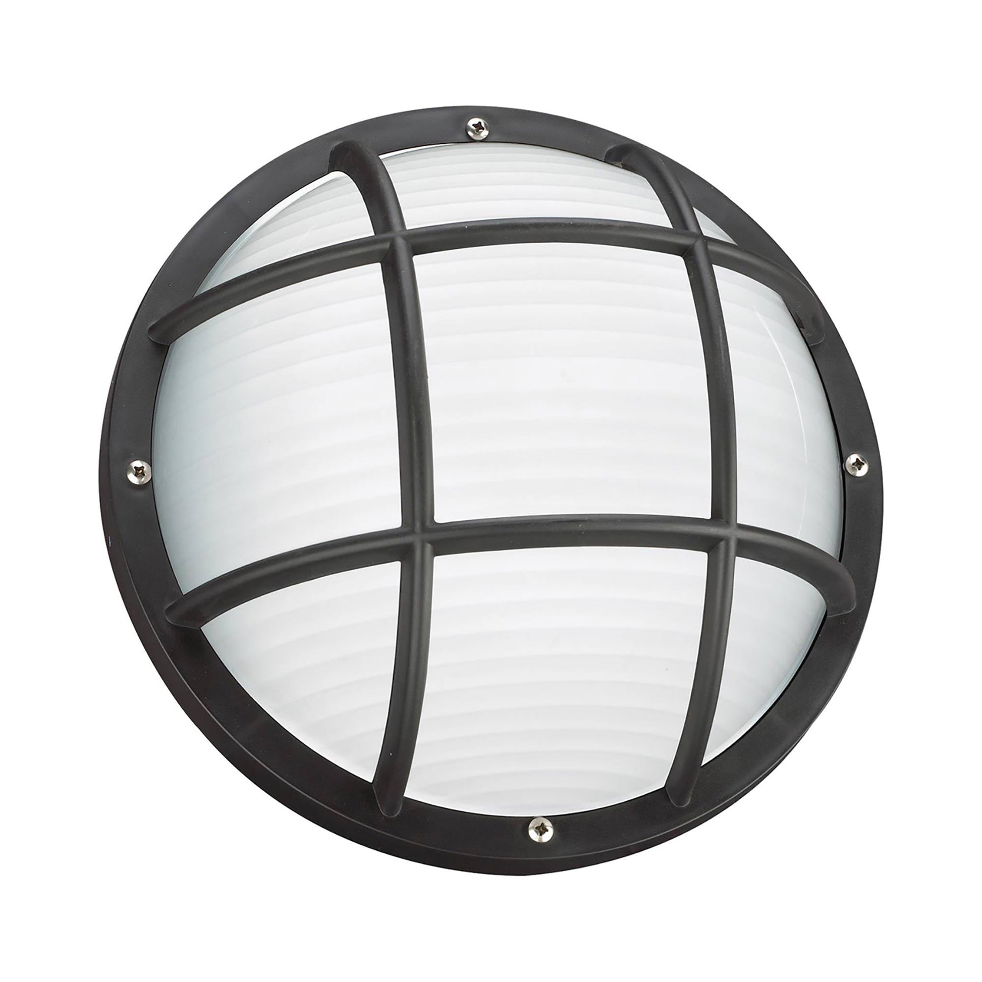 Bayside Outdoor Ceiling / Wall Light in Black (Caged).
