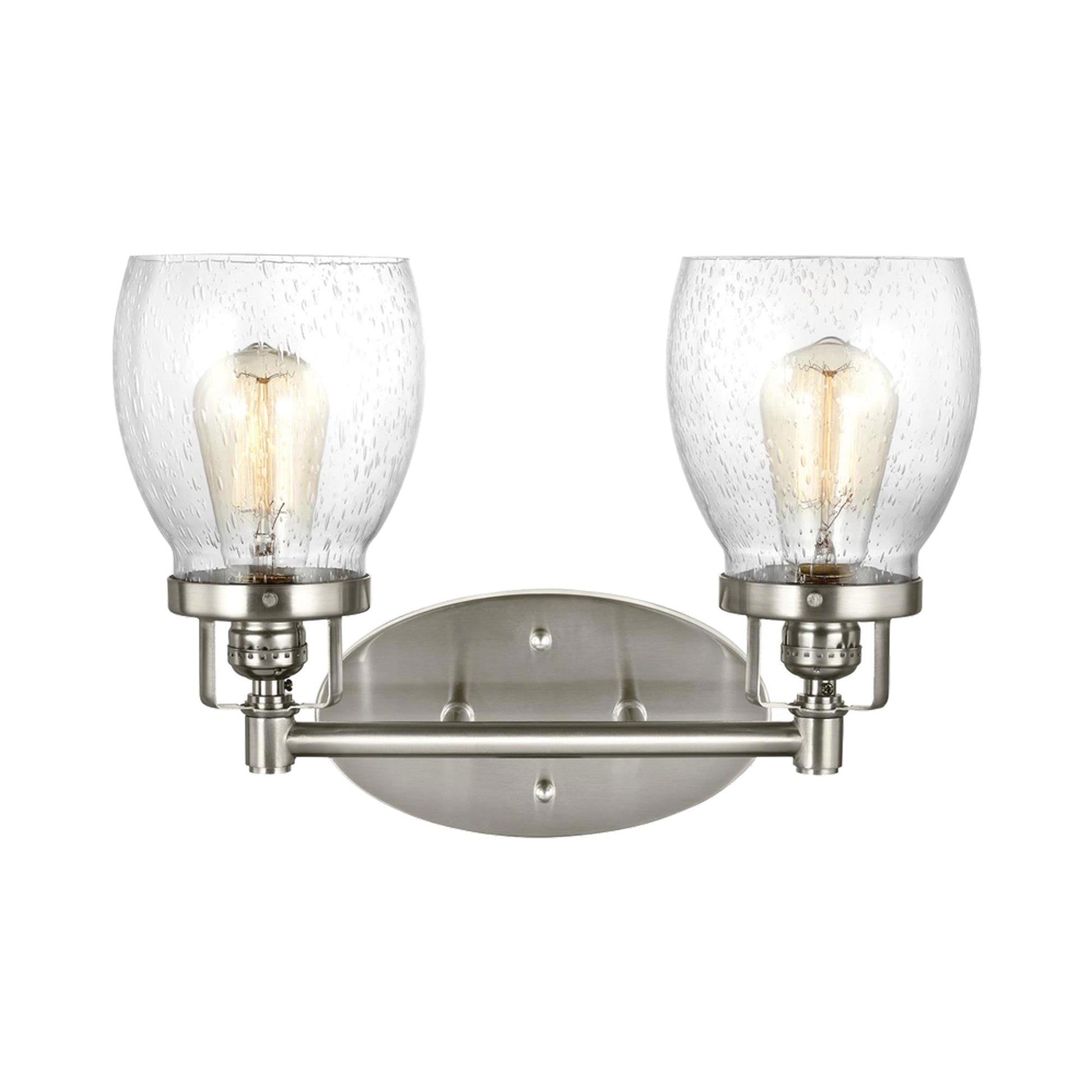 Belton Bath Wall Light in Brushed Nickel (2-Light).