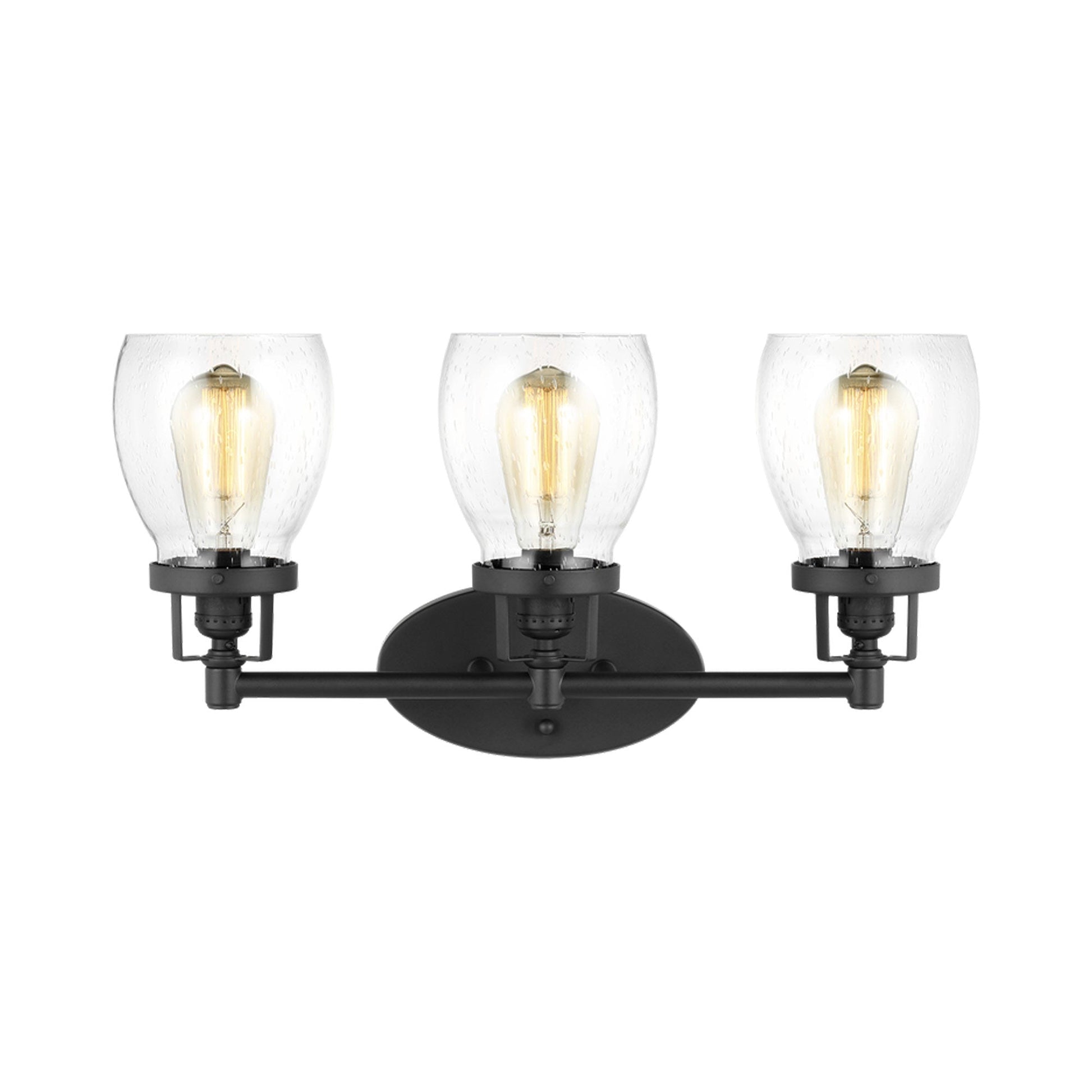 Belton Bath Wall Light in Midnight Black (3-Light).