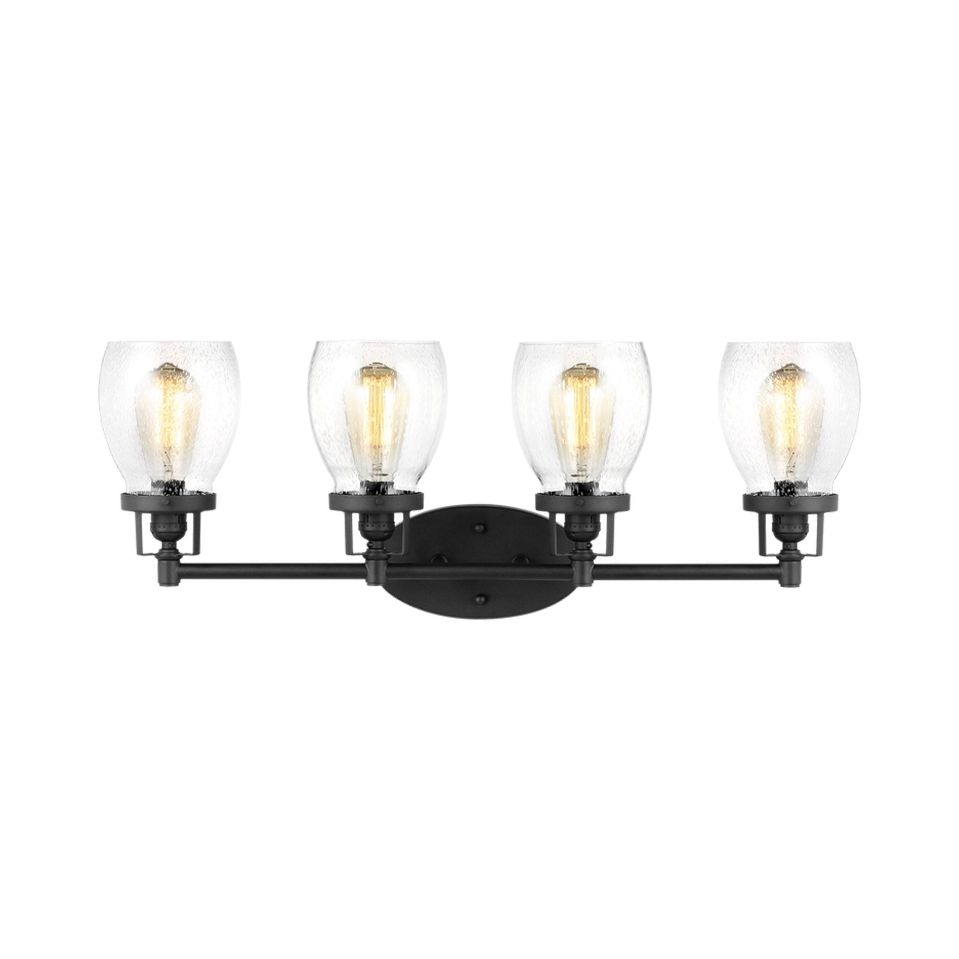 Belton Bath Wall Light in Midnight Black (4-Light).