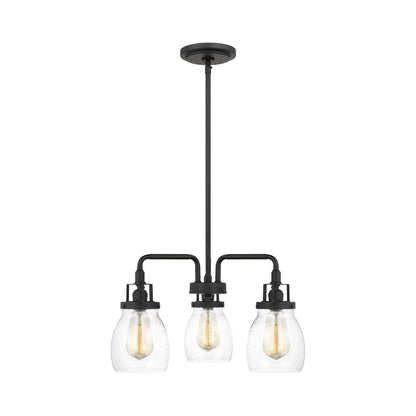 Belton Chandelier in Midnight Black (Downlight/3-Light).