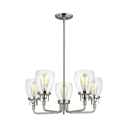 Belton Chandelier in Brushed Nickel (Uplight/5-Light).