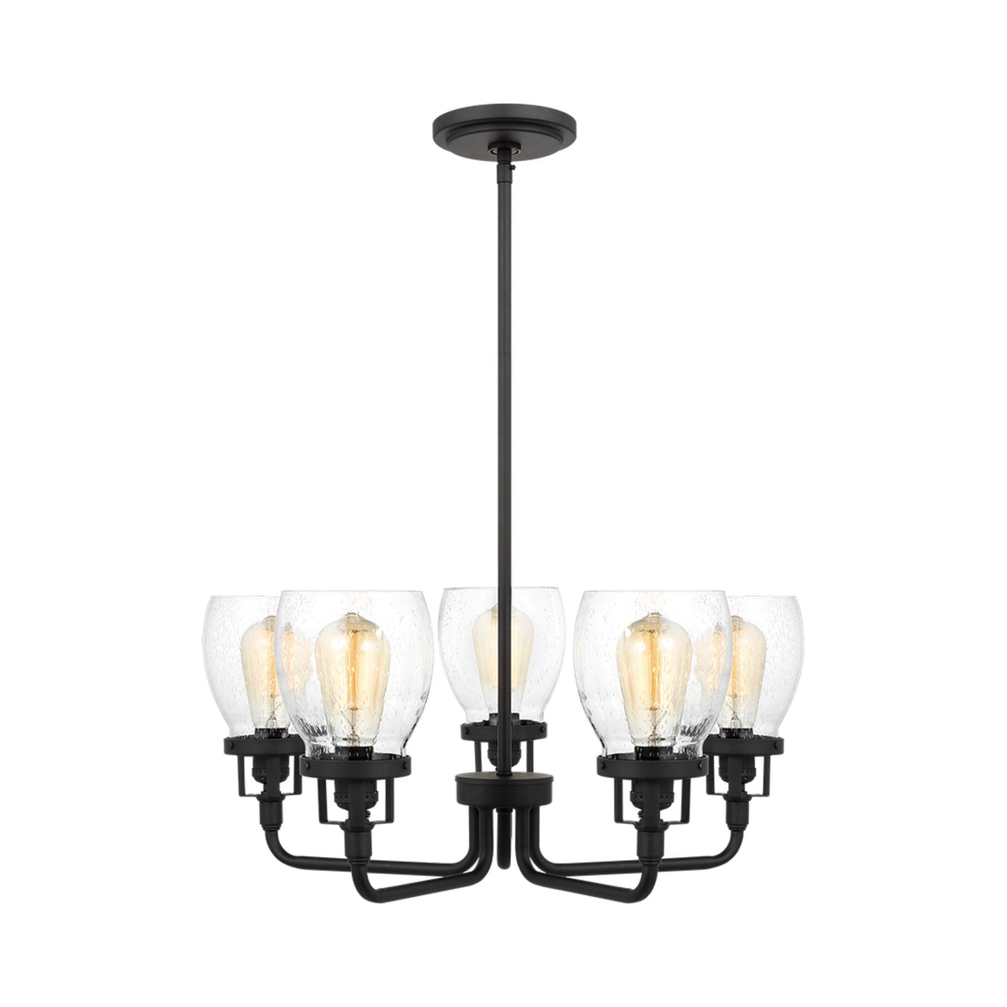 Belton Chandelier in Midnight Black (Uplight/5-Light).