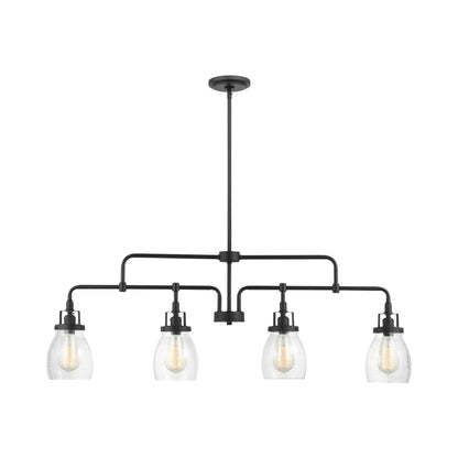 Belton Linear Pendant Light in Midnight Black.