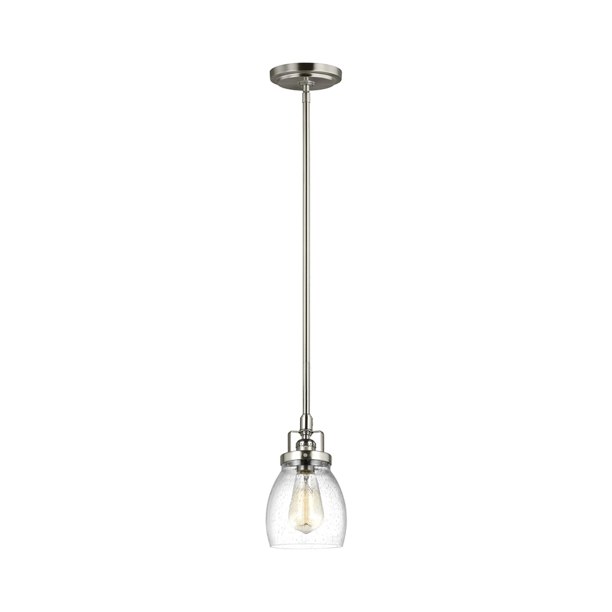 Belton Mini Pendant Light in Brushed Nickel.