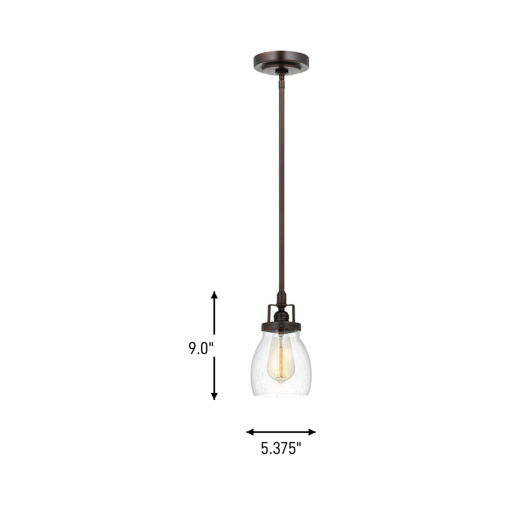 Belton Mini Pendant Light - line drawing.
