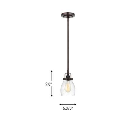 Belton Mini Pendant Light - line drawing.