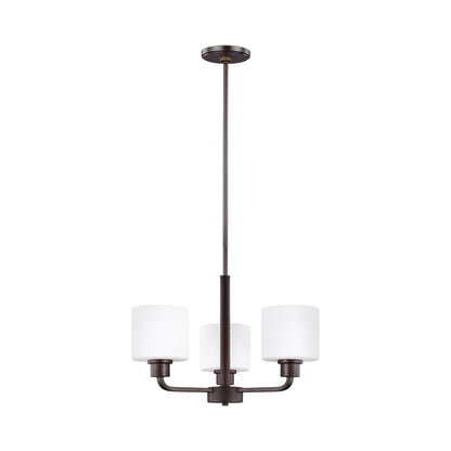 Canfield Chandelier in Bronze (3-Light).
