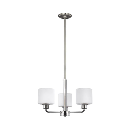 Canfield Chandelier in Brushed Nickel (3-Light).