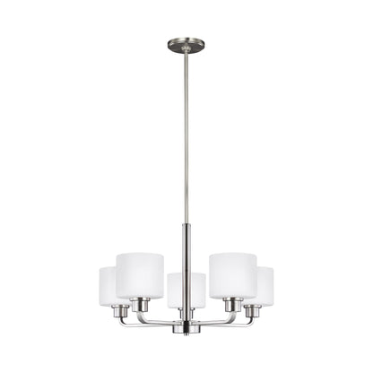 Canfield Chandelier in Brushed Nickel (5-Light).