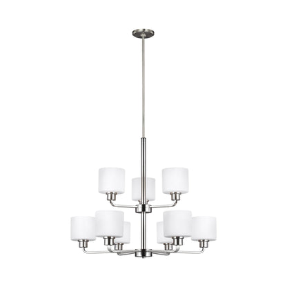 Canfield Chandelier in Brushed Nickel (9-Light).