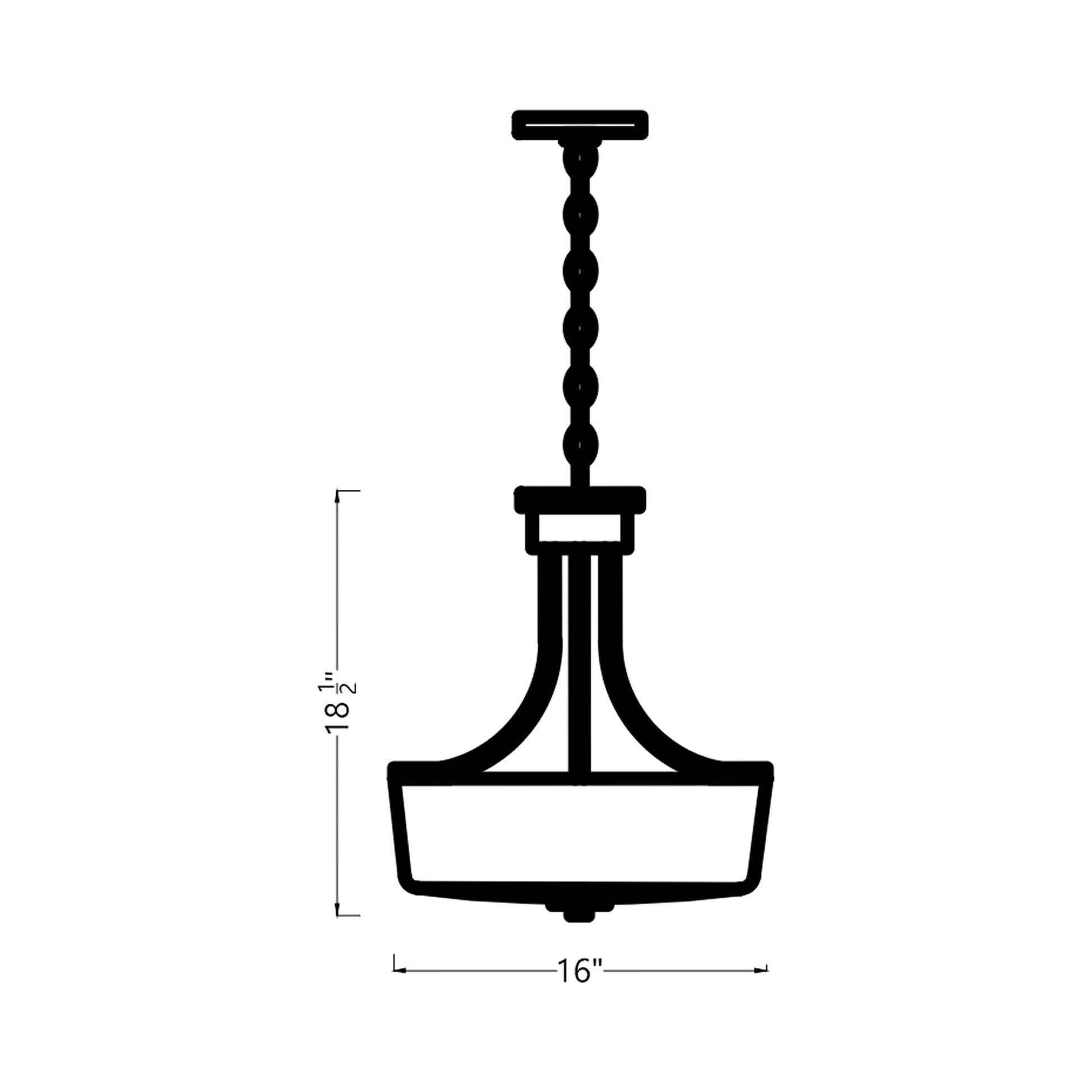 Canfield Pendant Light - line drawing.
