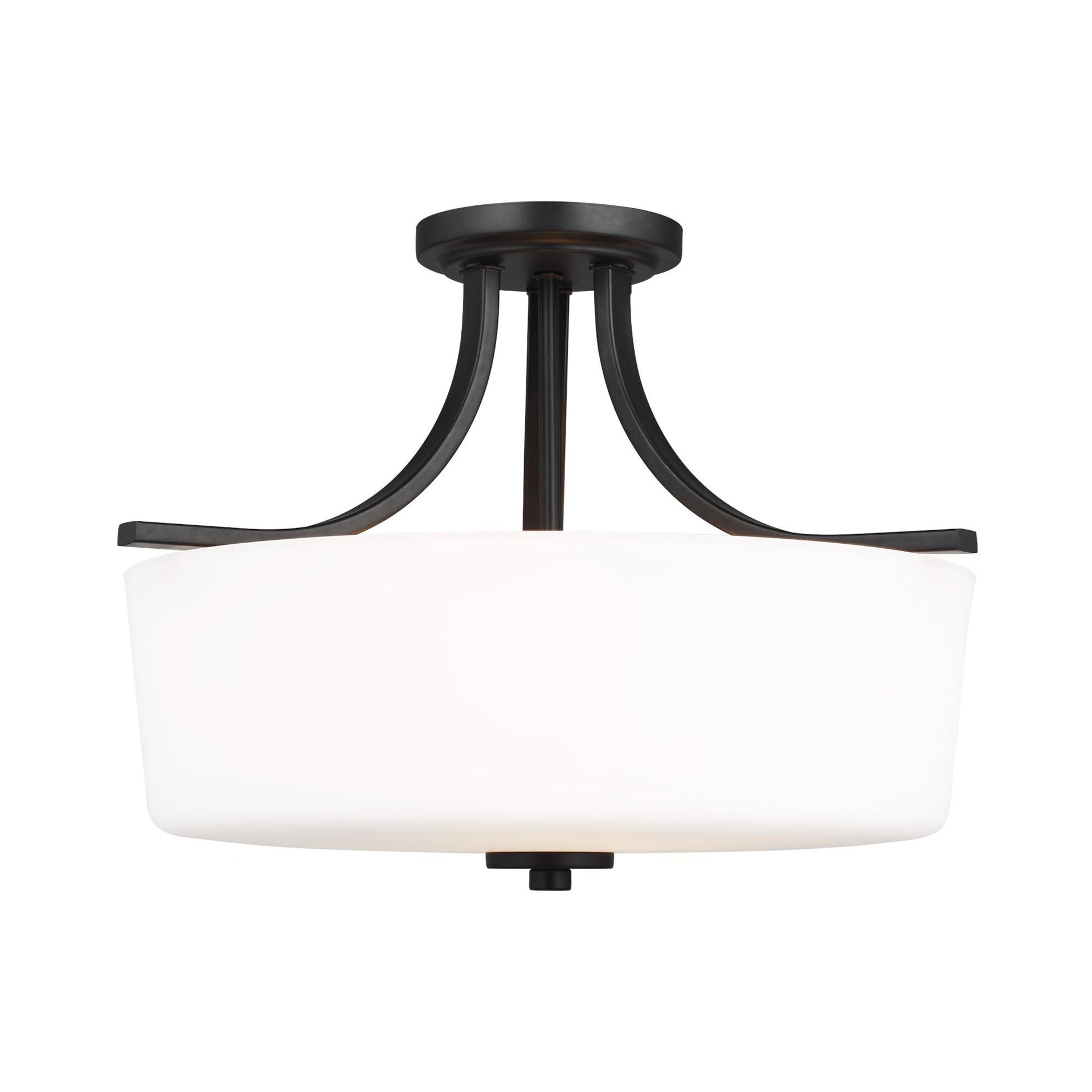 Canfield Semi-Flush Mount Ceiling Light in Midnight Black.