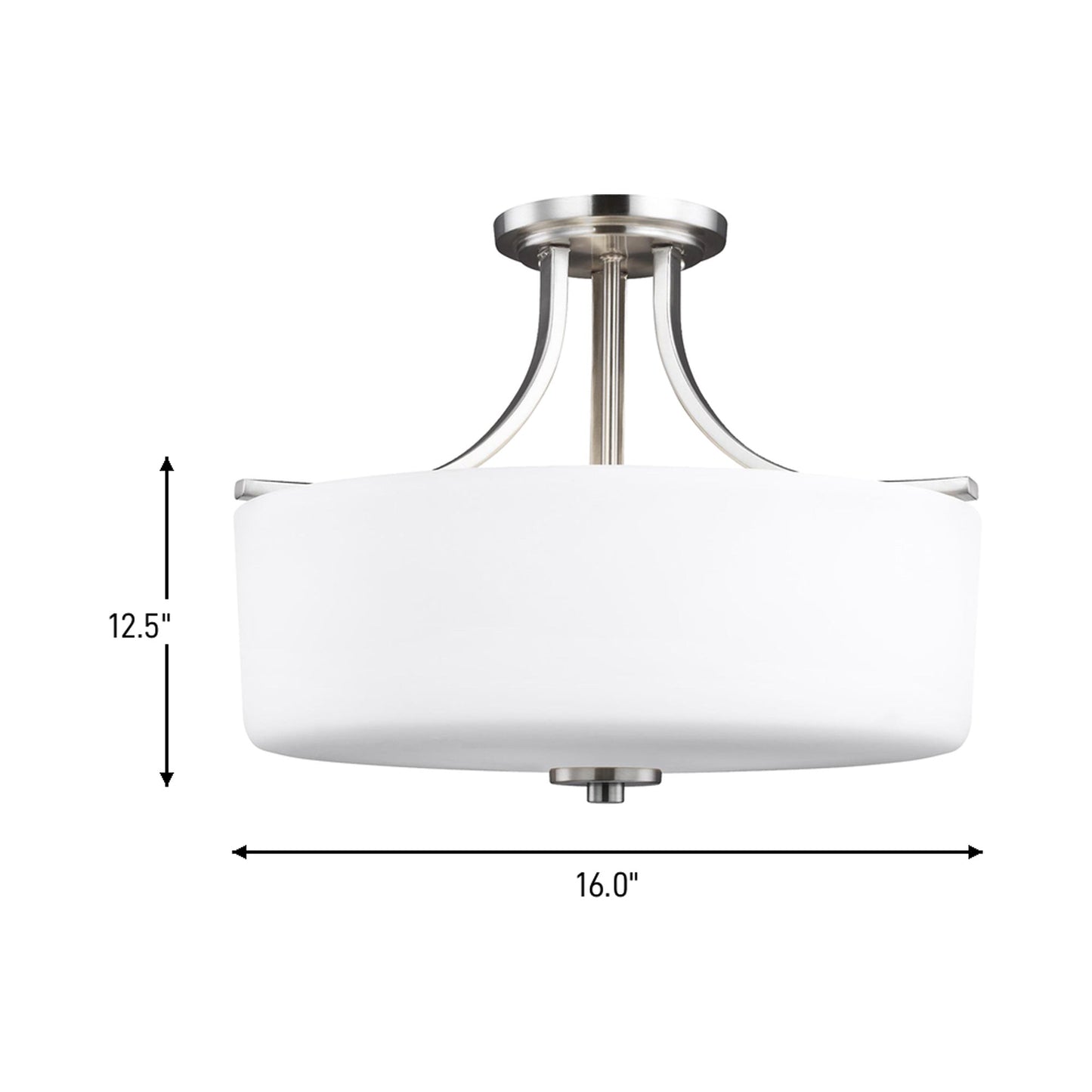 Canfield Semi-Flush Mount Ceiling Light  - line drawing.