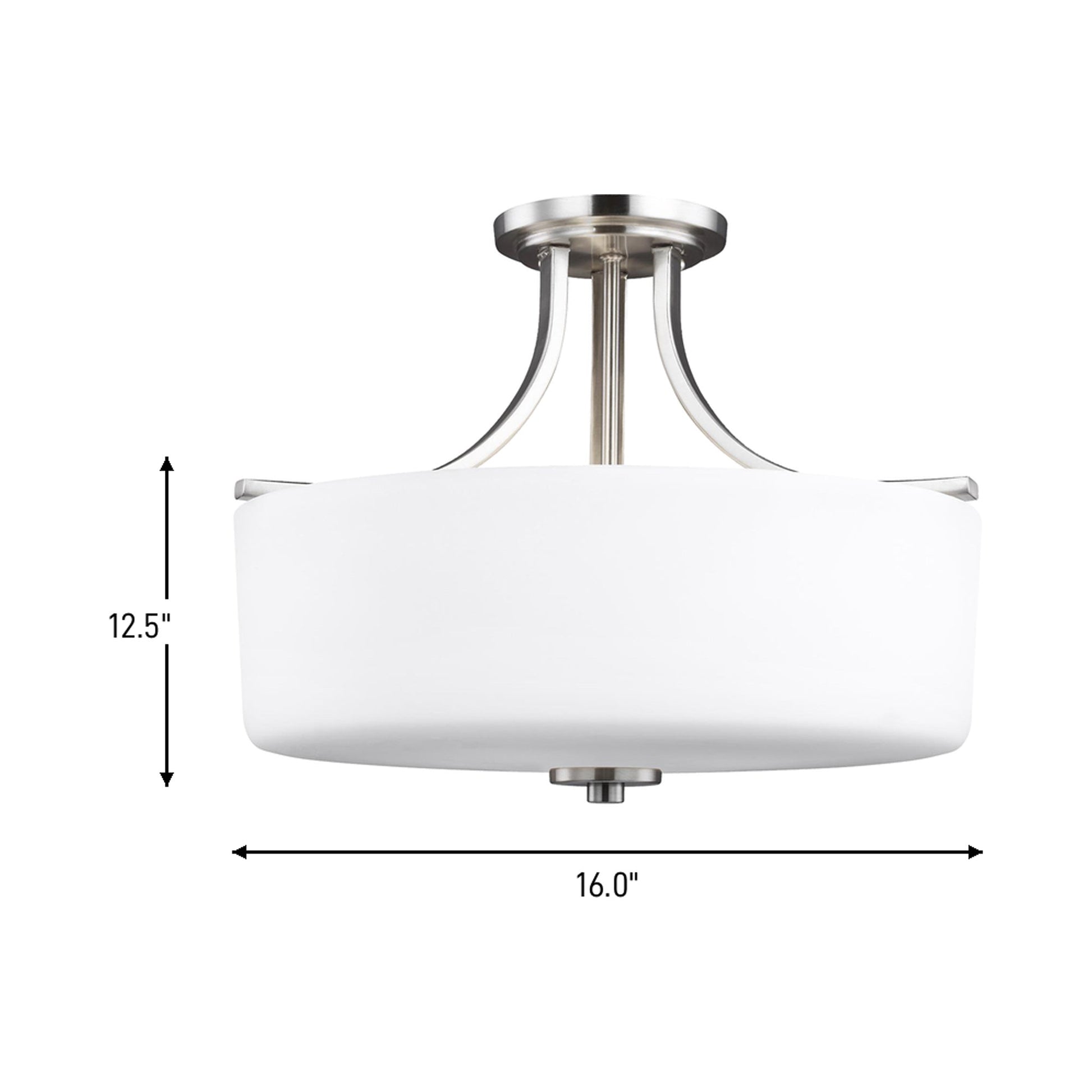 Canfield Semi-Flush Mount Ceiling Light  - line drawing.