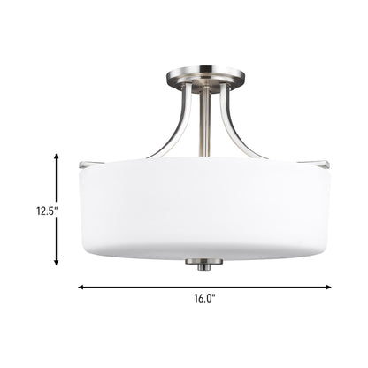 Canfield Semi-Flush Mount Ceiling Light  - line drawing.