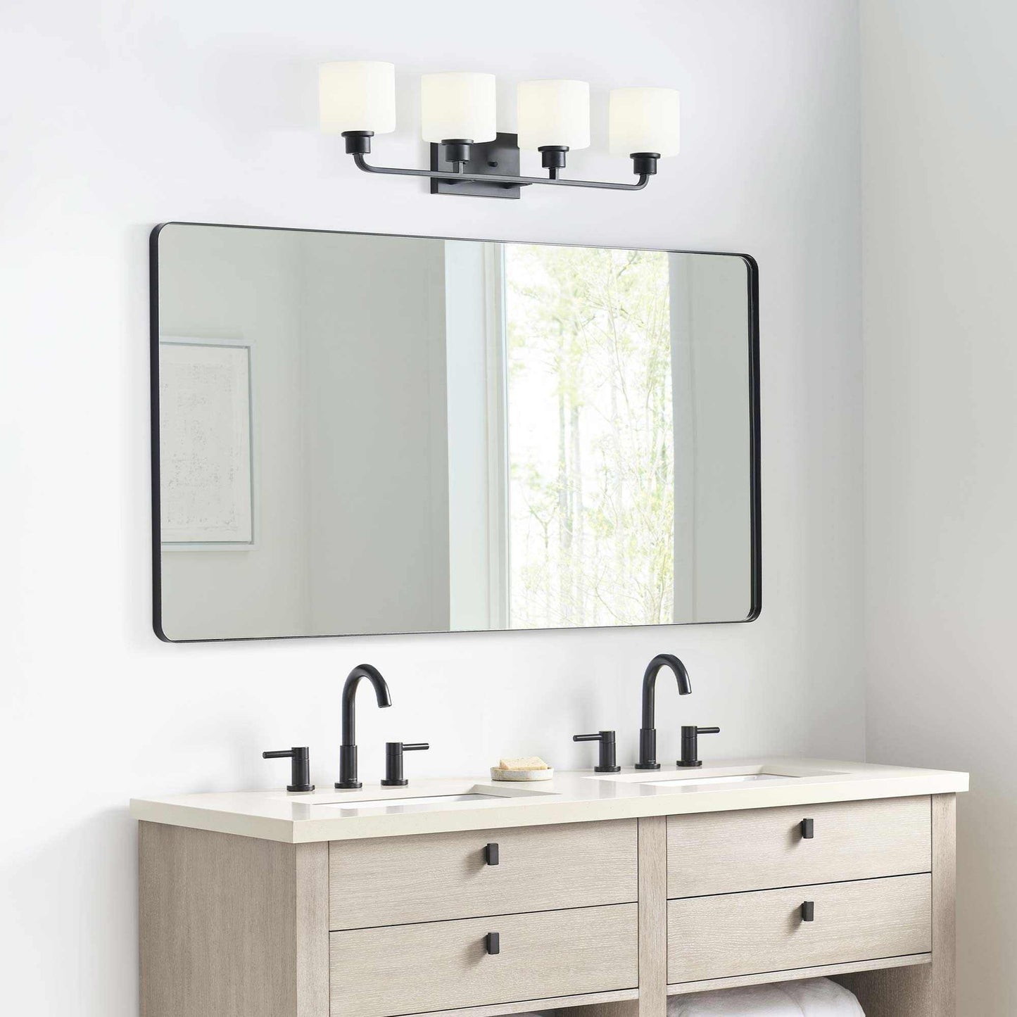 Canfield Vanity Wall Light in bathroom.