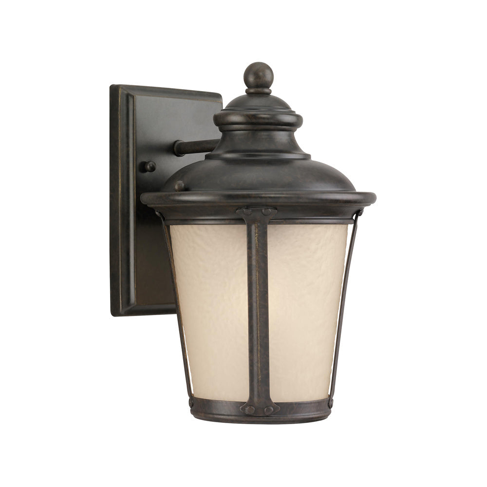Cape May Outdoor Lantern Wall Light in Burled Iron (Small).