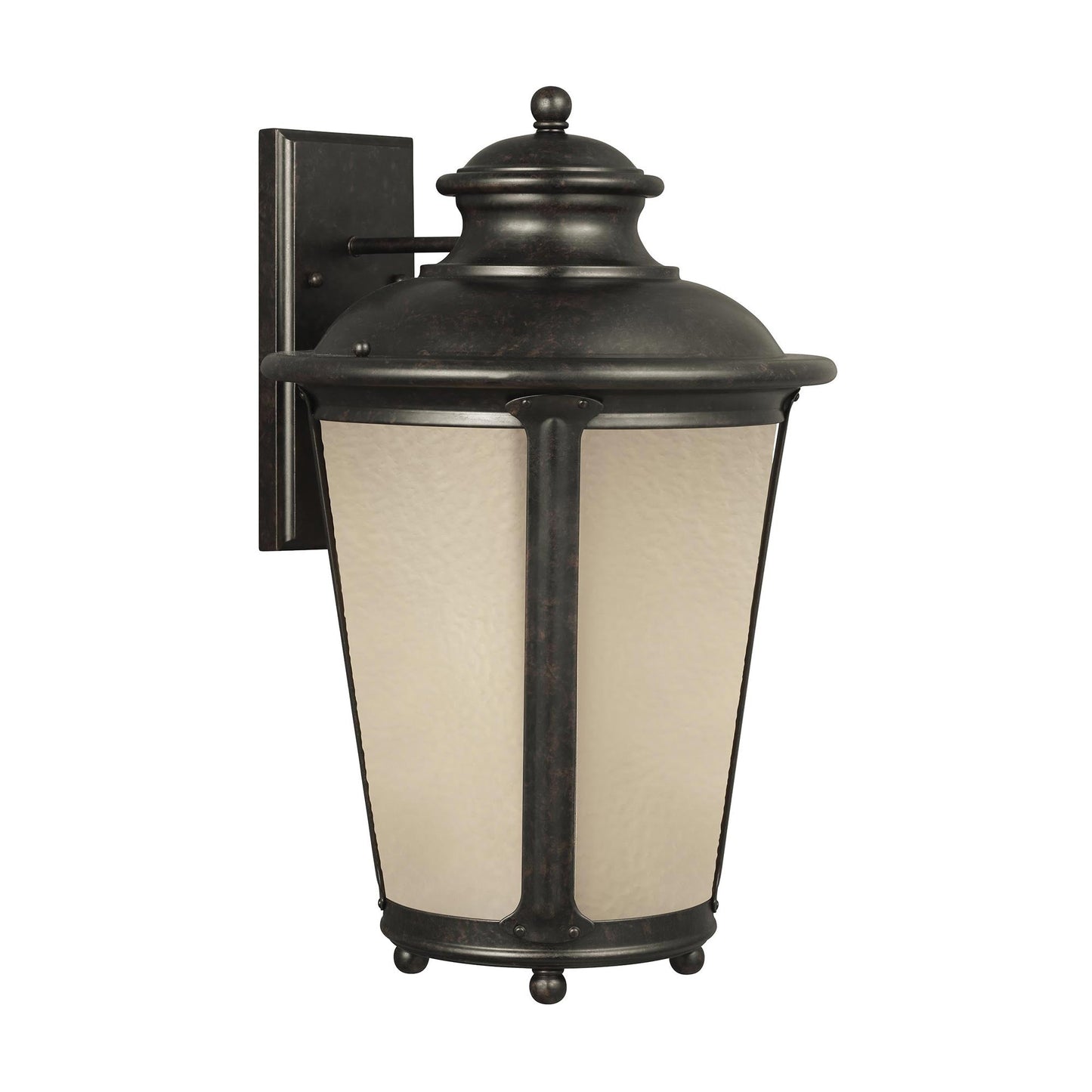 Cape May Outdoor Lantern Wall Light in Burled Iron (Extra Large).