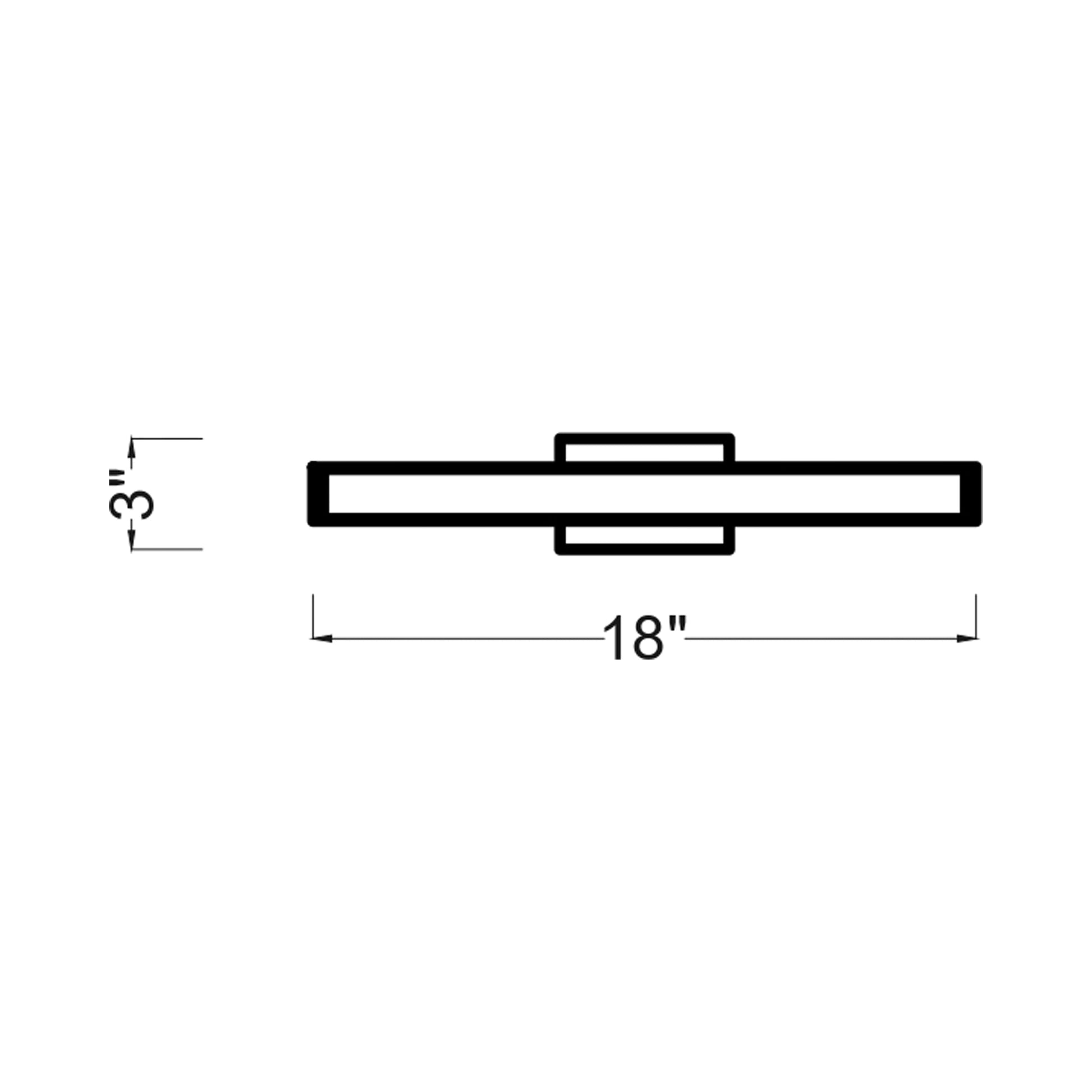 Cavitt LED Bath Vanity Light - line drawing.