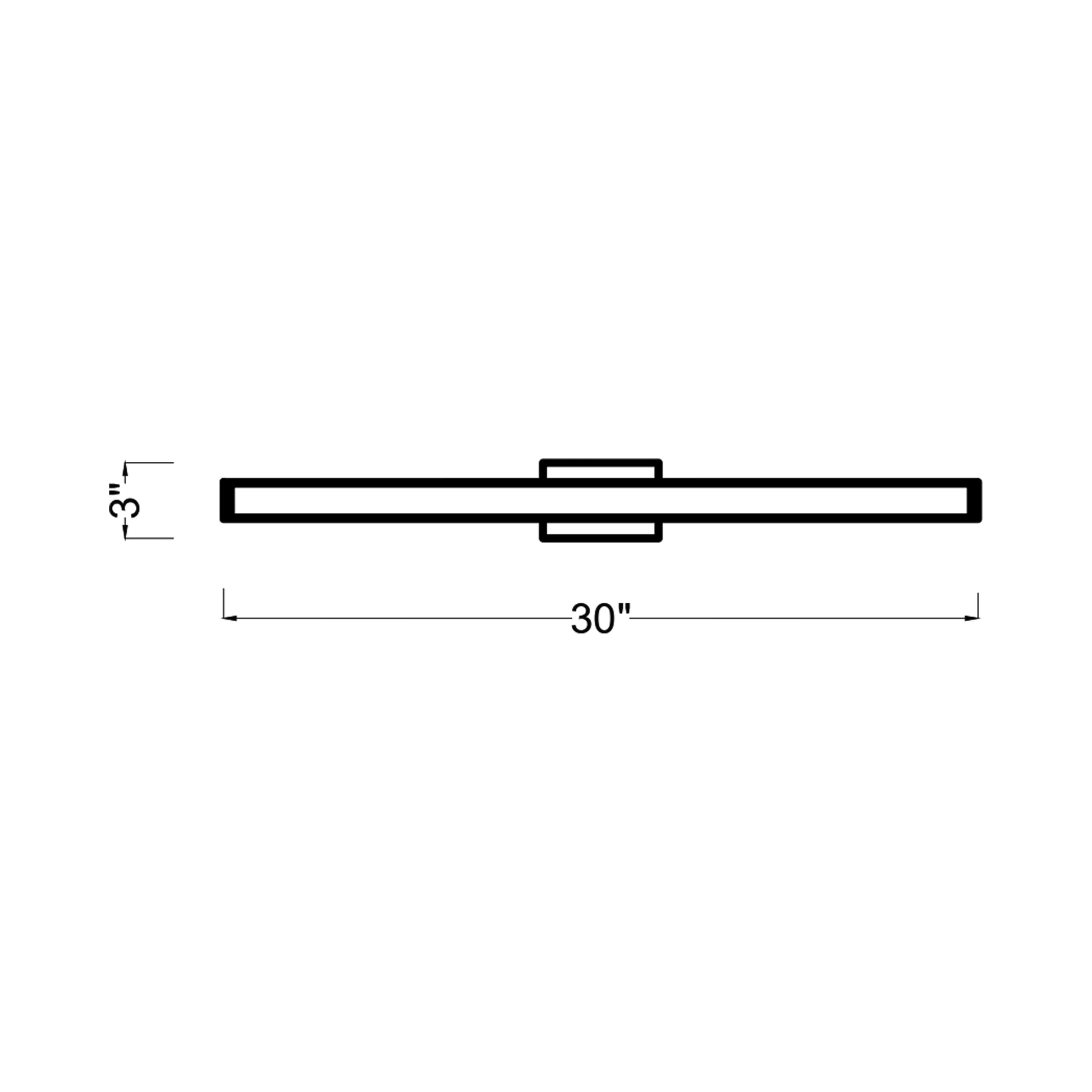 Cavitt LED Bath Vanity Light - line drawing.
