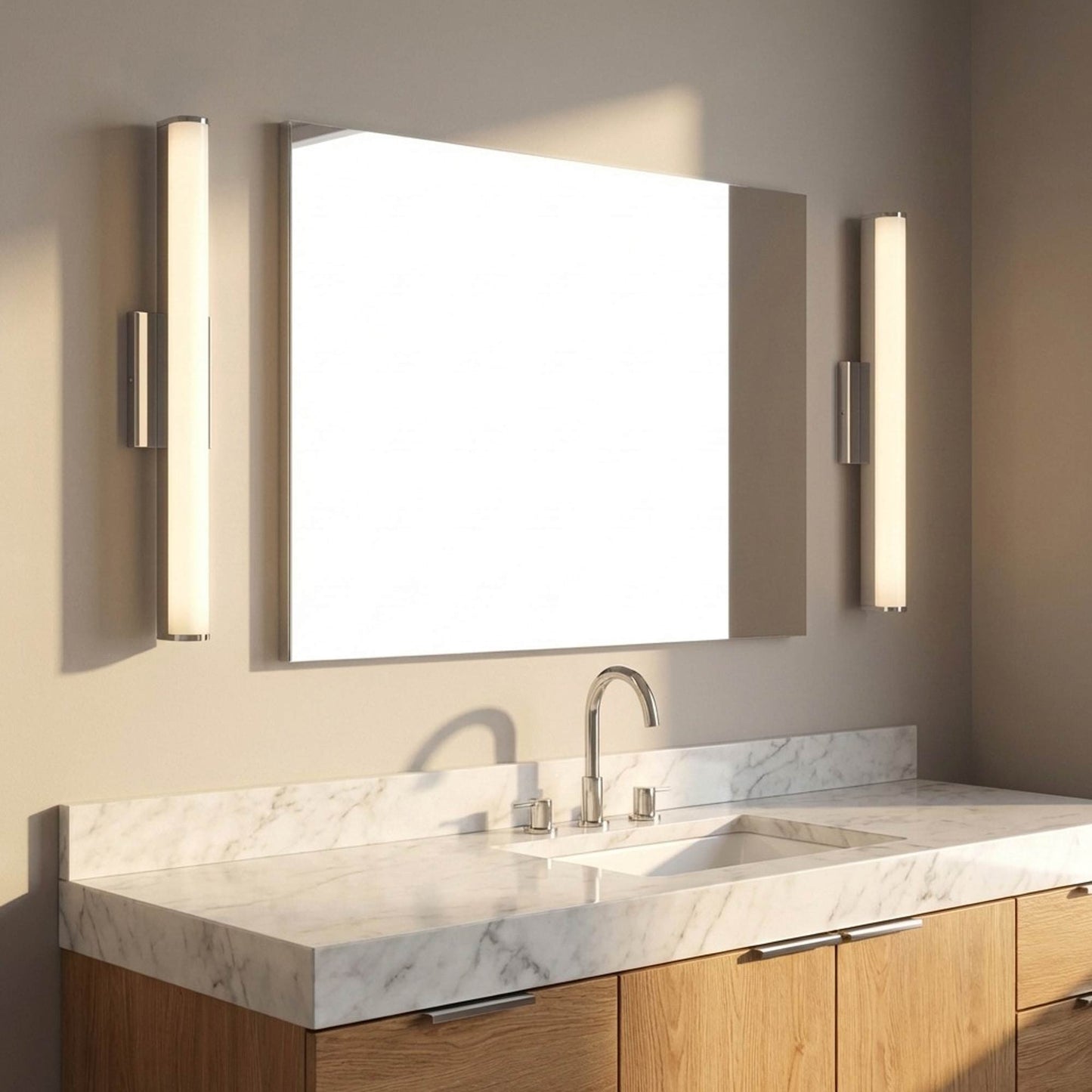 Cavitt LED Bath Vanity Light in bathroom.