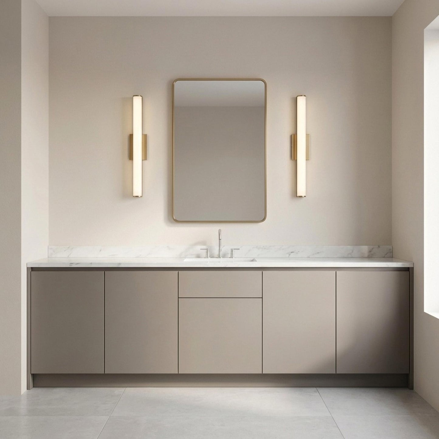 Cavitt LED Bath Vanity Light in bathroom.