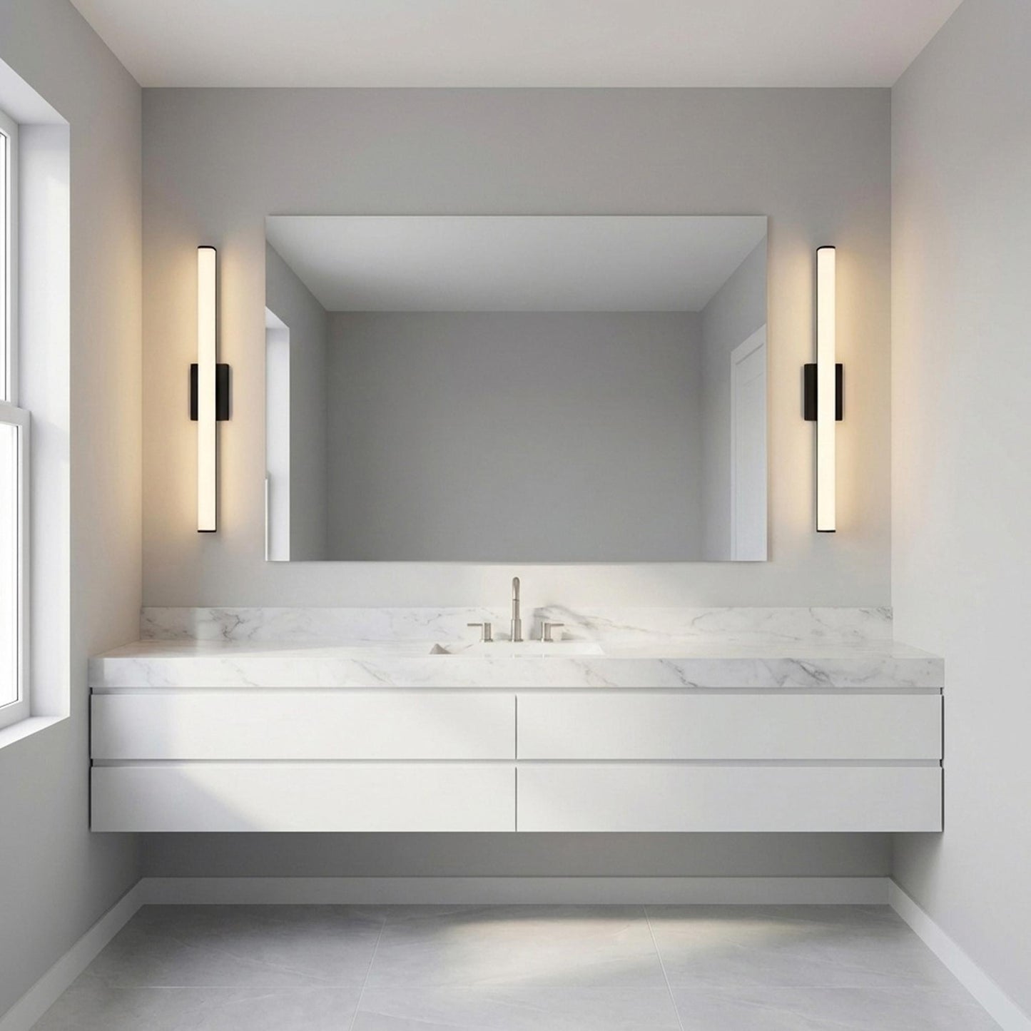 Cavitt LED Bath Vanity Light in bathroom.