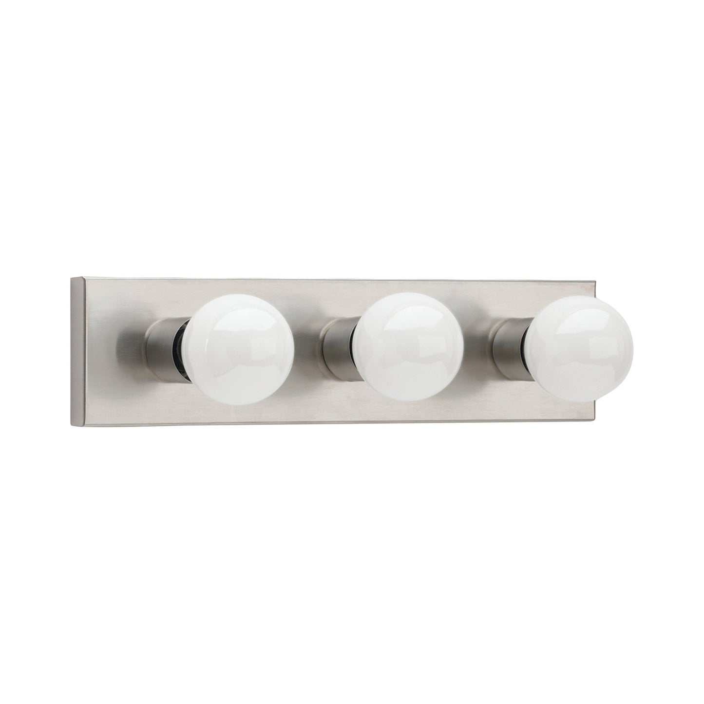 Center Stage Bath Wall Light in Brushed Stainless (3-Light).