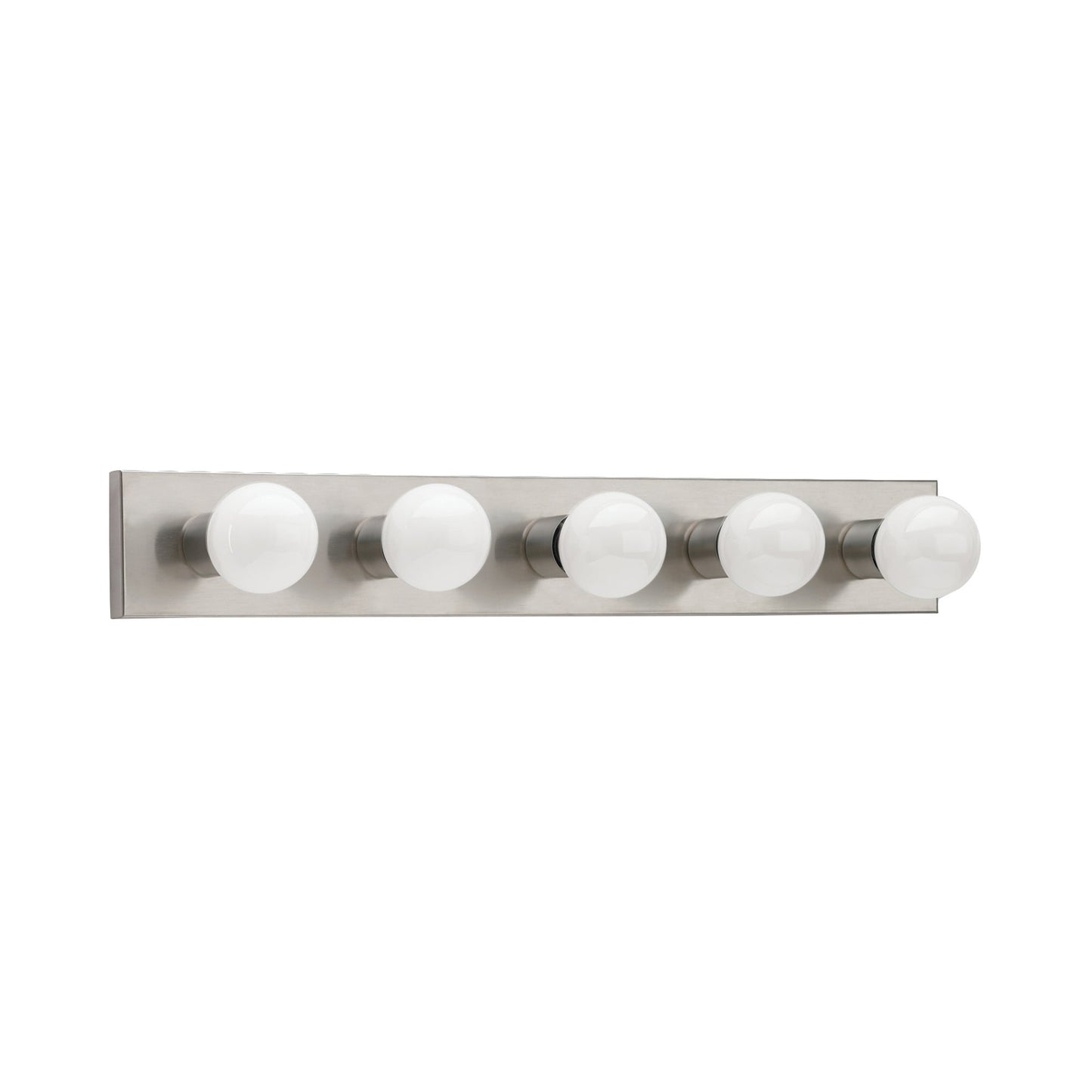 Center Stage Bath Wall Light in Brushed Stainless (5-Light).