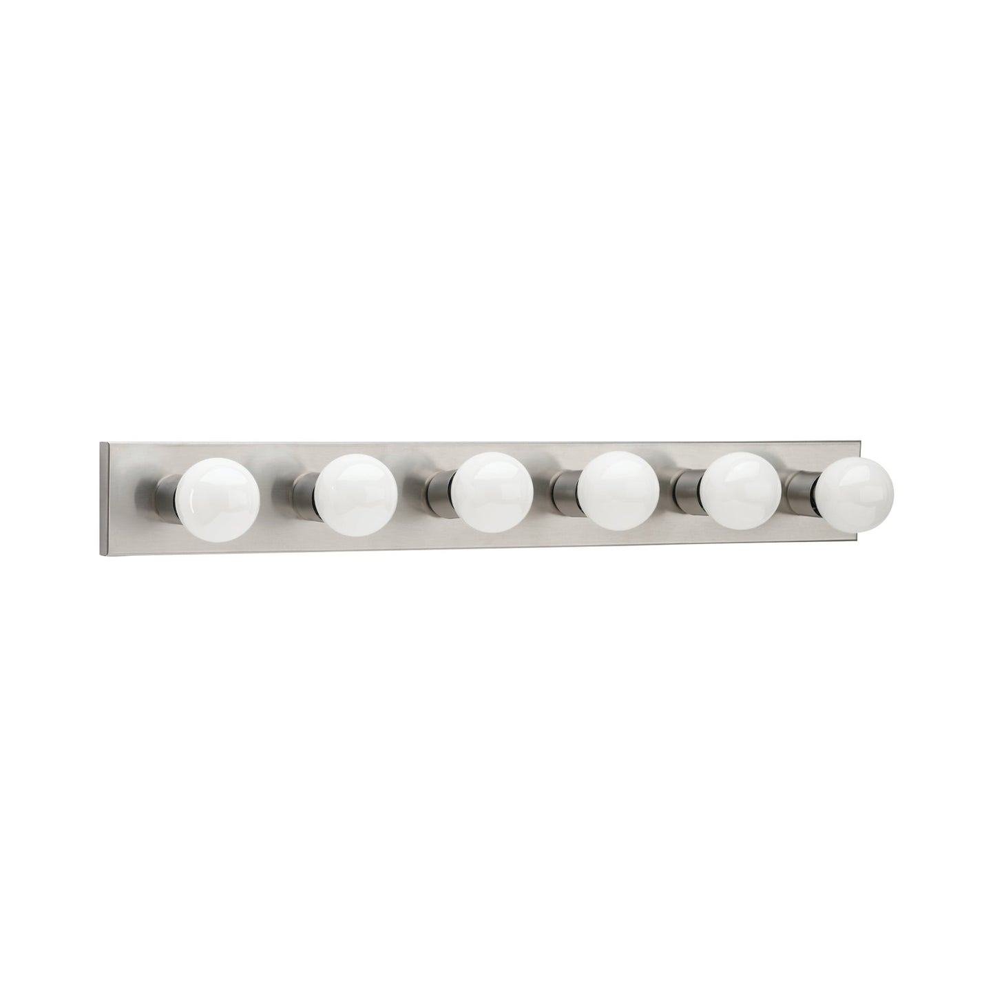 Center Stage Bath Wall Light in Brushed Stainless (6-Light).