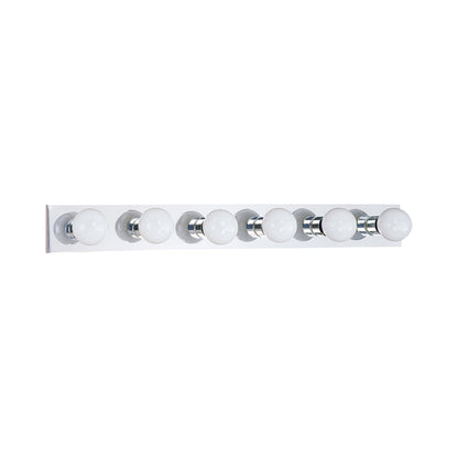 Center Stage Bath Wall Light in Chrome (6-Light).