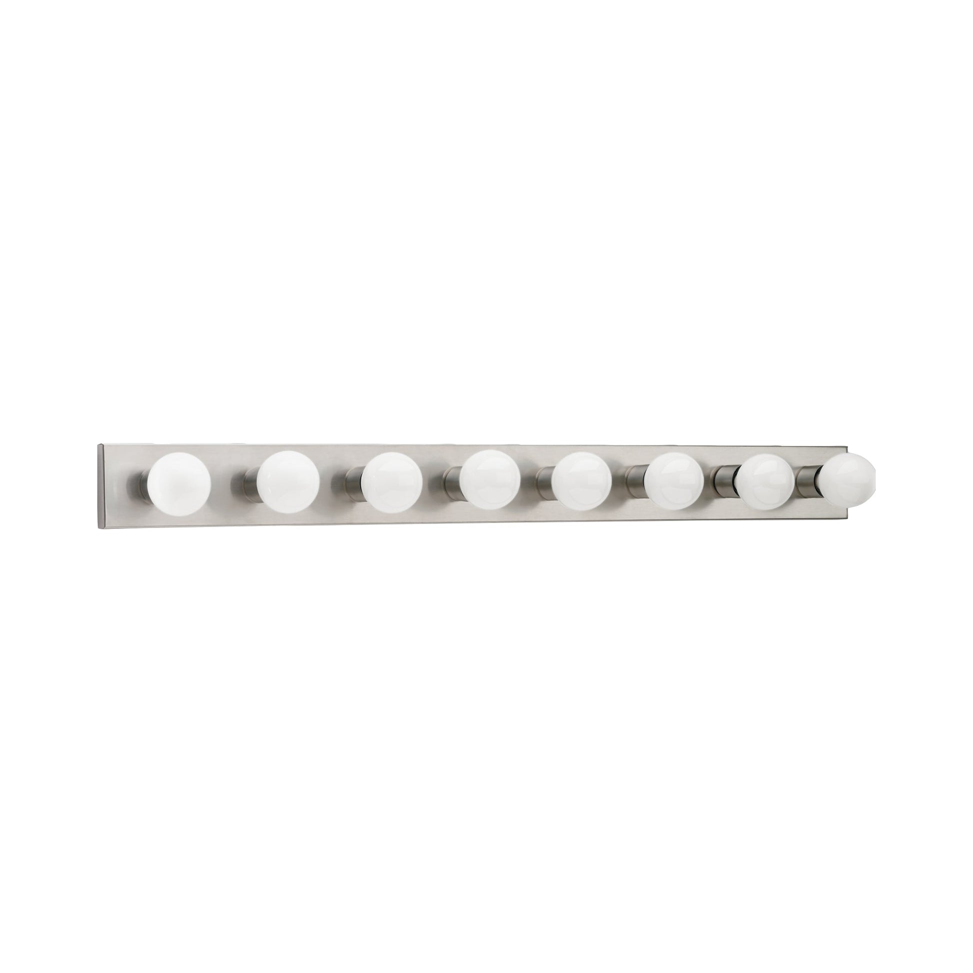 Center Stage Bath Wall Light in Brushed Stainless (8-Light).