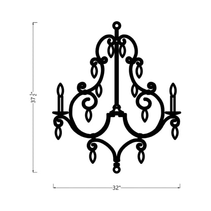Chateau Chandelier - line drawing.