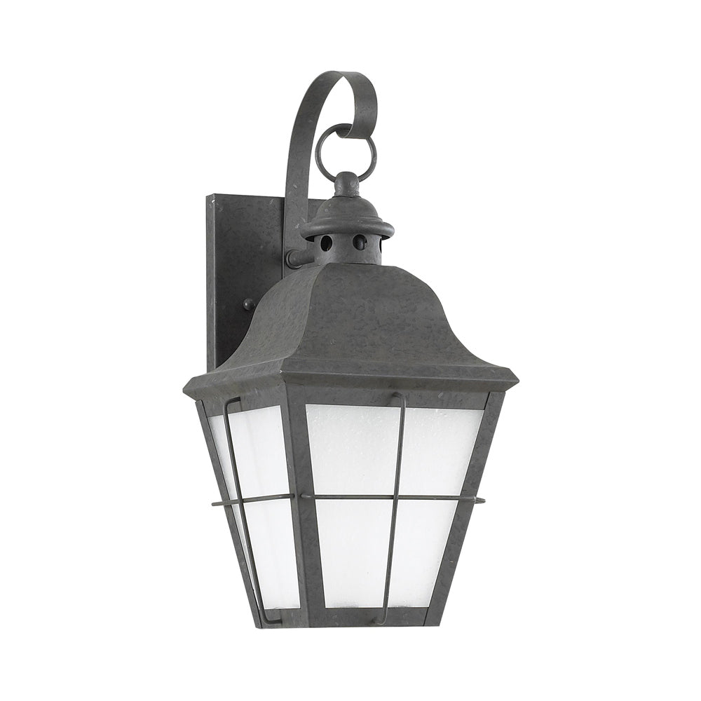 Chatham Outdoor Wall Light in Oxidized Bronze/Frosted Seeded (14.5-Inch).
