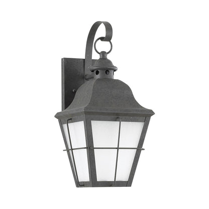 Chatham Outdoor Wall Light in Oxidized Bronze/Frosted Seeded (14.5-Inch).
