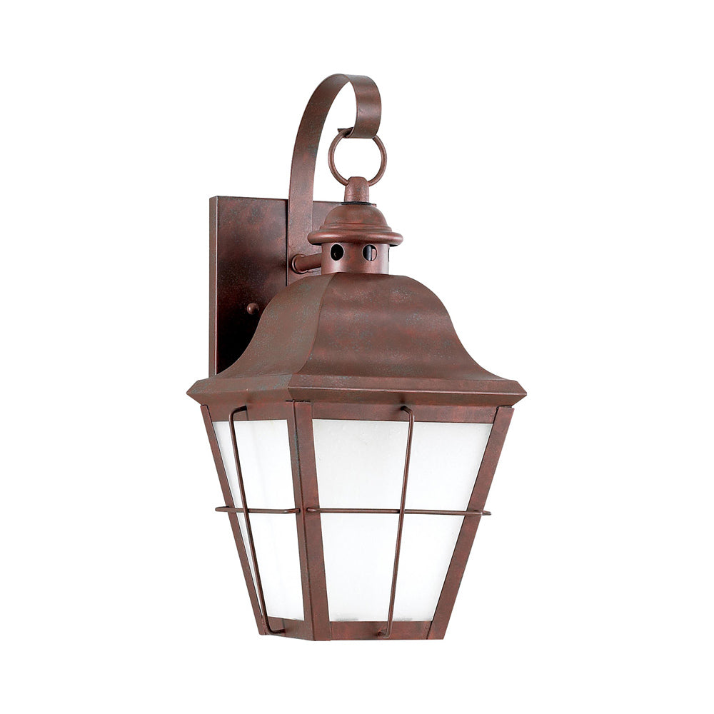 Chatham Outdoor Wall Light in Weathered Copper/White (14.5-Inch).