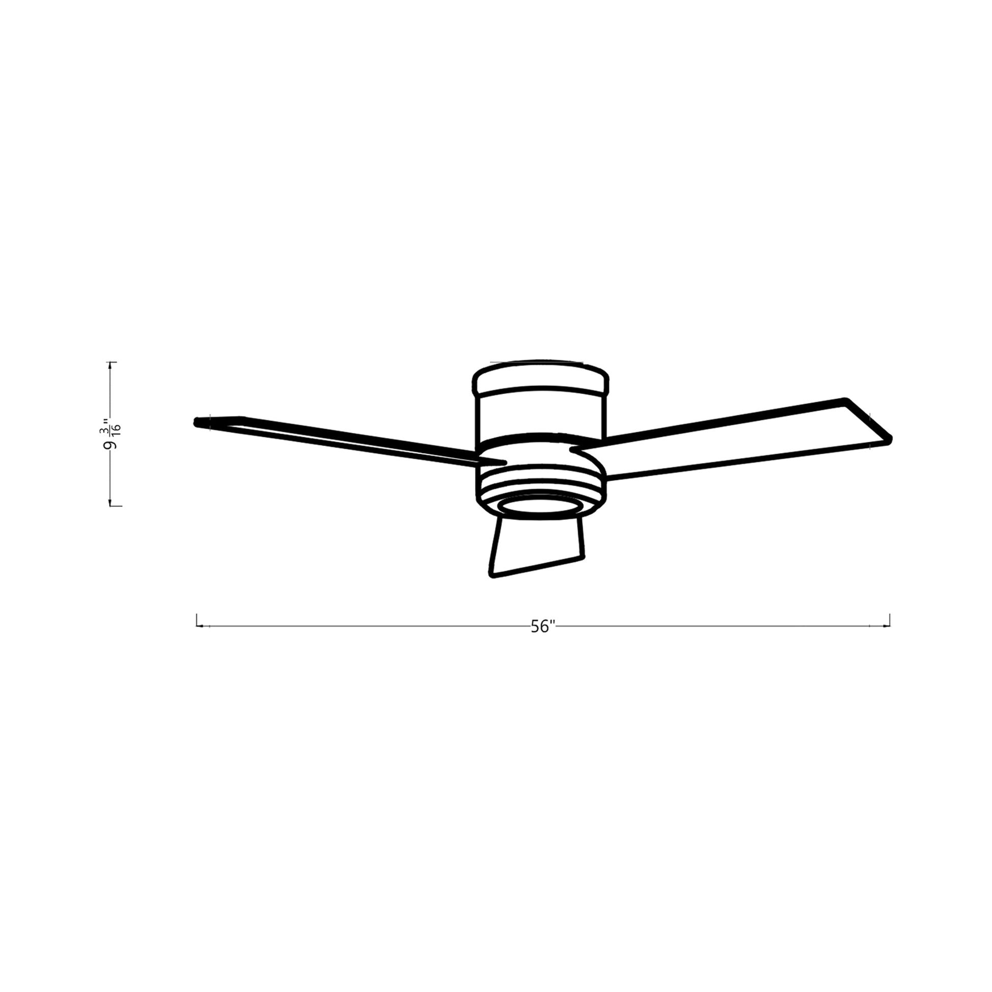 Clarity Max LED Ceiling Fan - line drawing.