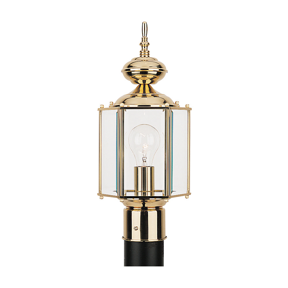 Classico Outdoor Post Light in Polished Brass.