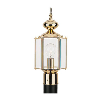 Classico Outdoor Post Light in Polished Brass.