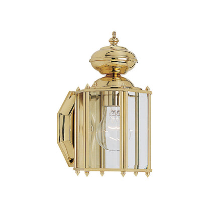 Classico Outdoor Wall Light in Polished Brass (10.5-Inch).