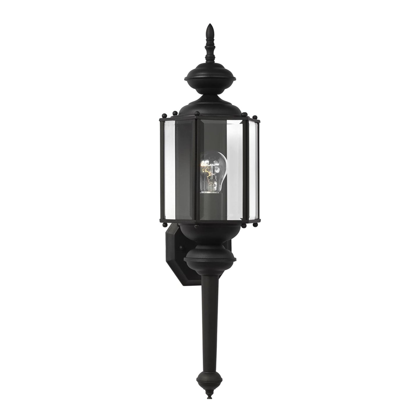 Classico Outdoor Wall Light in Black (25.5-Inch).