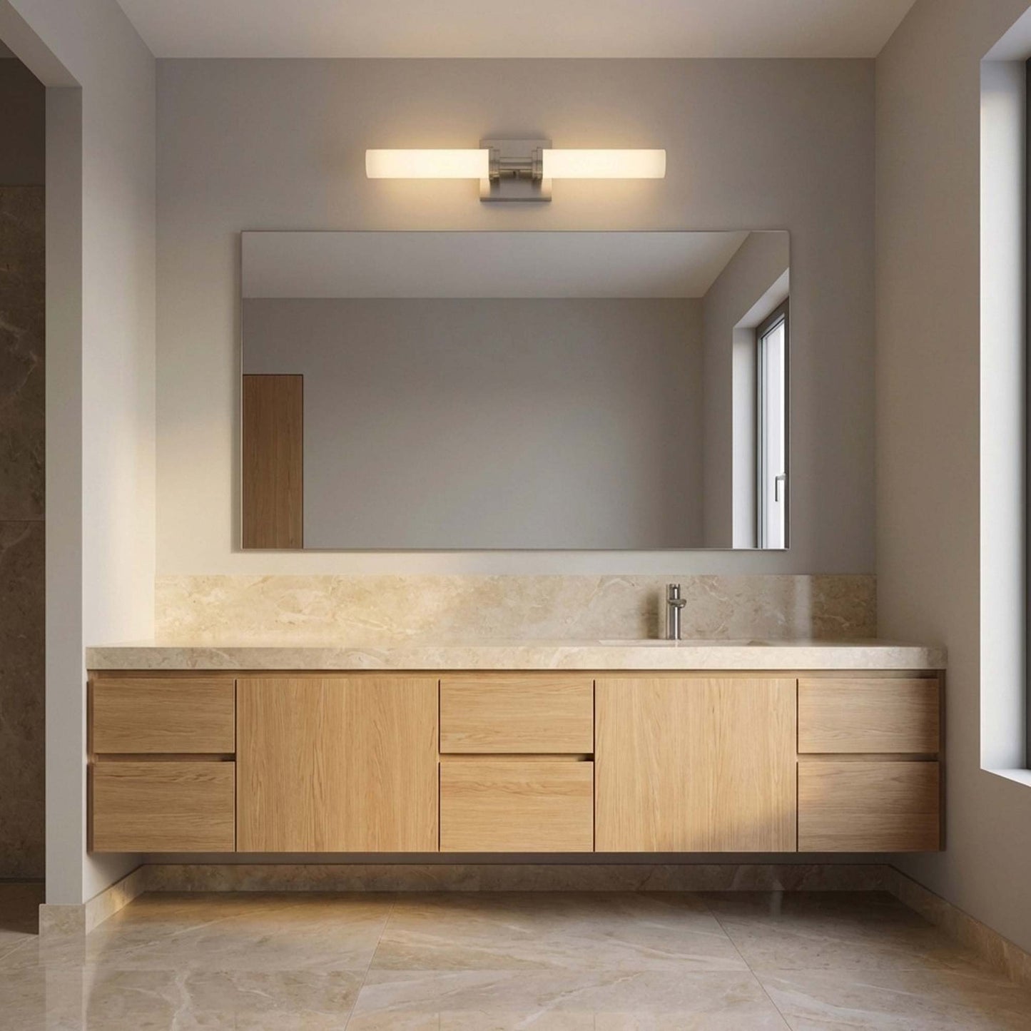 Coles LED Bath Vanity Light in bathroom.