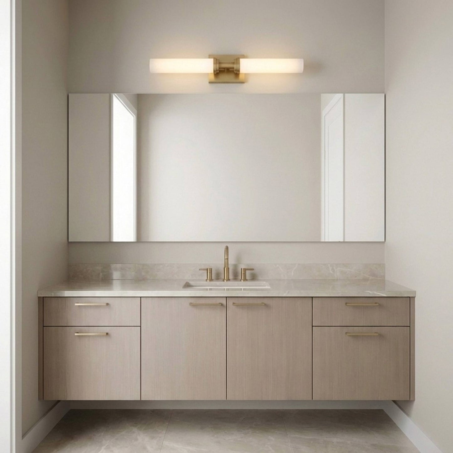 Coles LED Bath Vanity Light in bathroom.