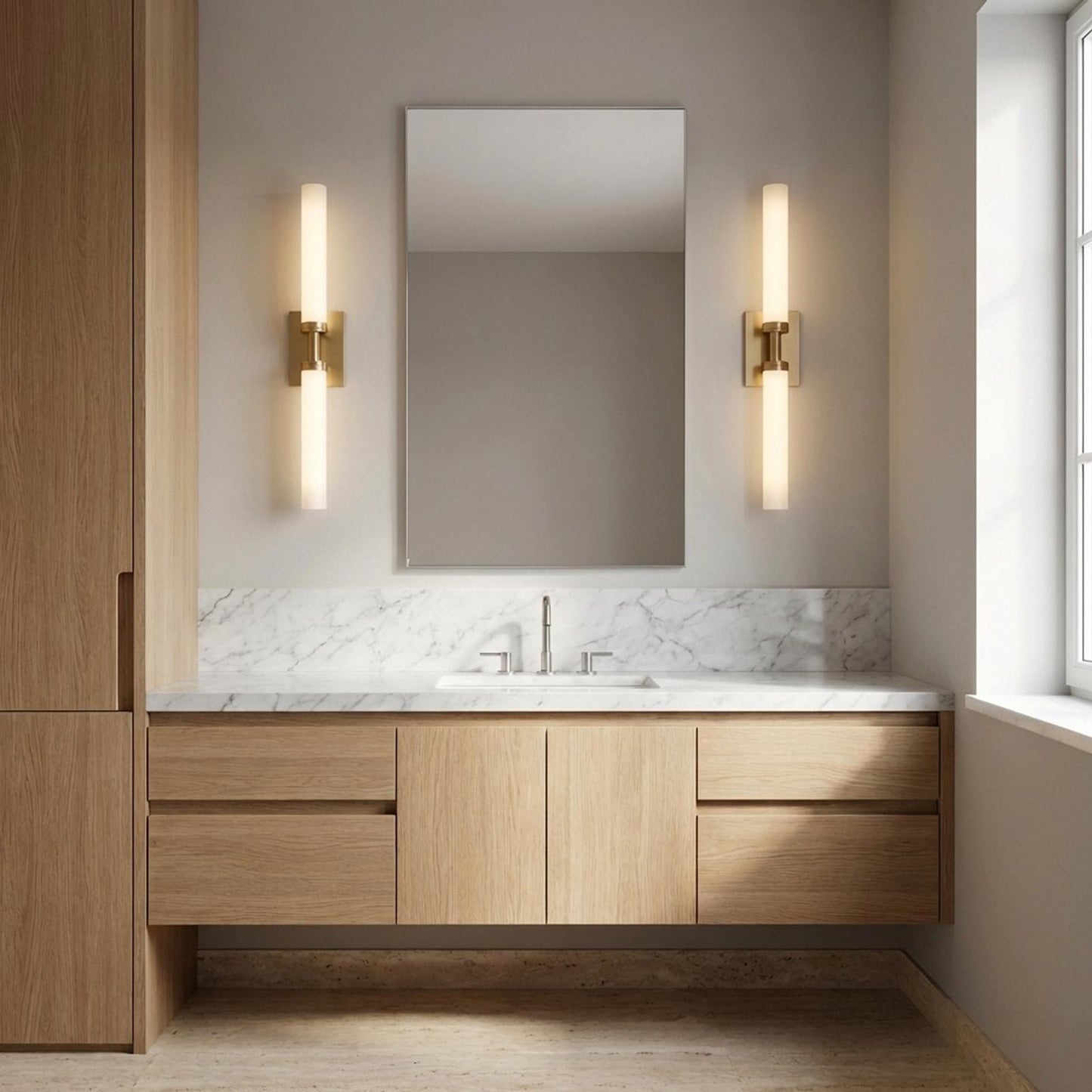 Coles LED Bath Vanity Light in bathroom.