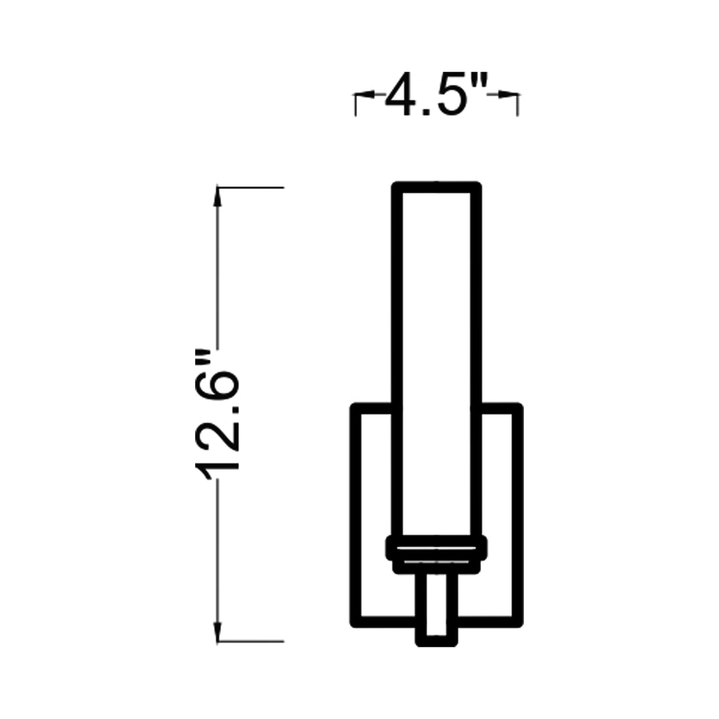 Coles LED Bath Wall Light - line drawing.
