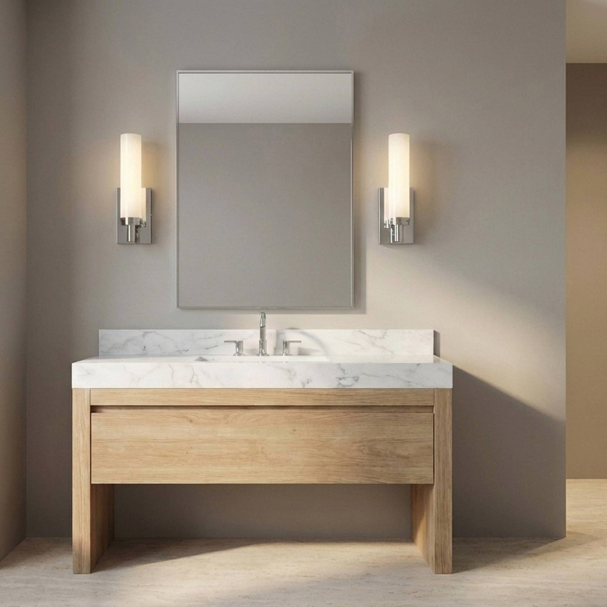 Coles LED Bath Wall Light in bathroom.