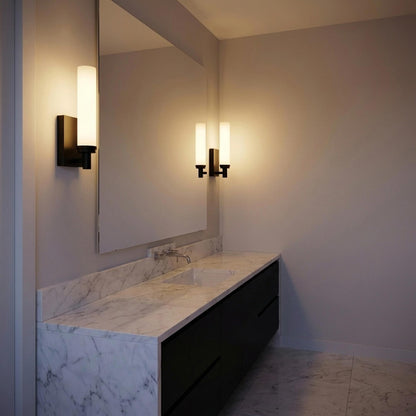 Coles LED Bath Wall Light in bathroom.
